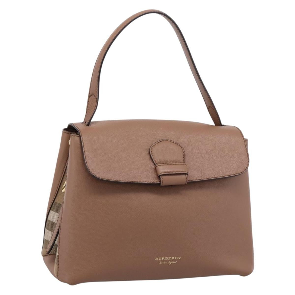 Burberry Camberley Top Handle Leather, Brown, Leather, Shoulder Bag
