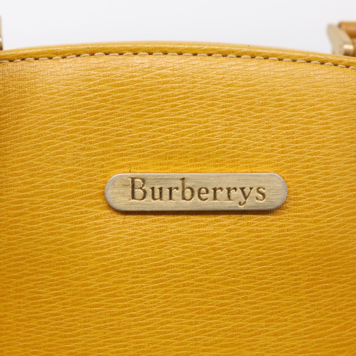 Burberry Handle Tote Leather, Yellow, Leather, Tote Bag