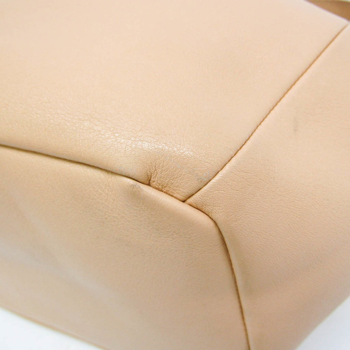 Bottega Veneta Beak Leather, Beige, Leather, Tote Bag