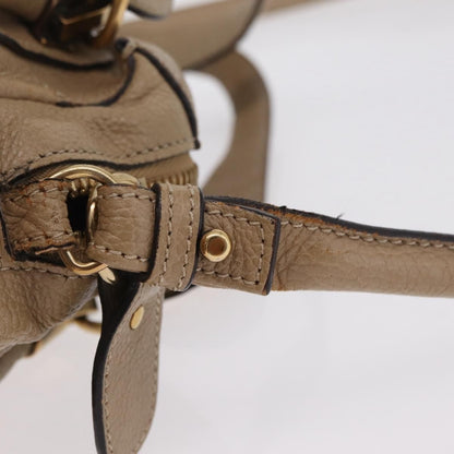 Chloe Paraty Top Handle Leather, Beige, Leather, Handbag