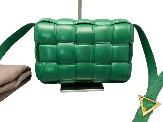 Bottega Veneta Cassette Crossbody Bag Padded Maxi Intrecciato Leather, GREEN, LEATHER, Crossbody bag