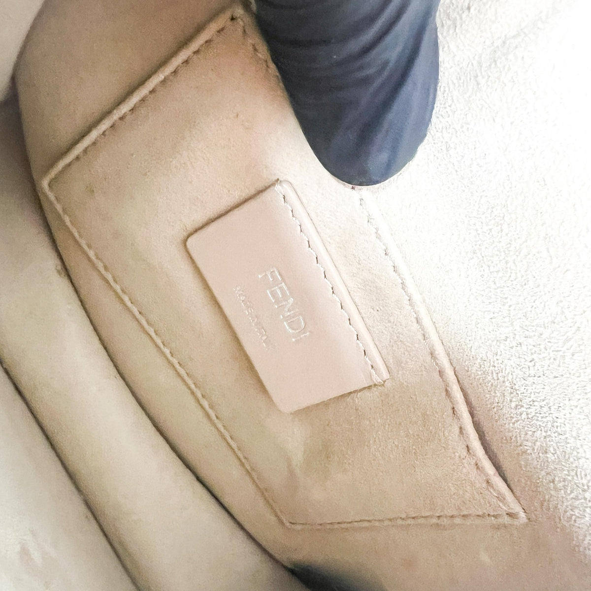 Fendi Kan I Leather, Ecru, Leather, Shoulder Bag