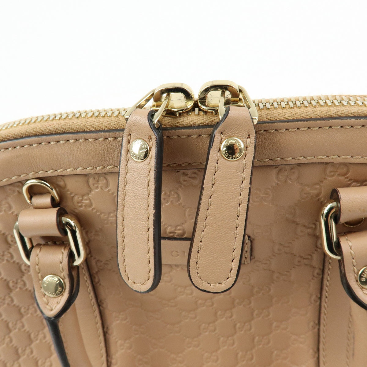 Gucci Convertible Dome Satchel Microguccissima Leather, Beige, Leather, Handbag