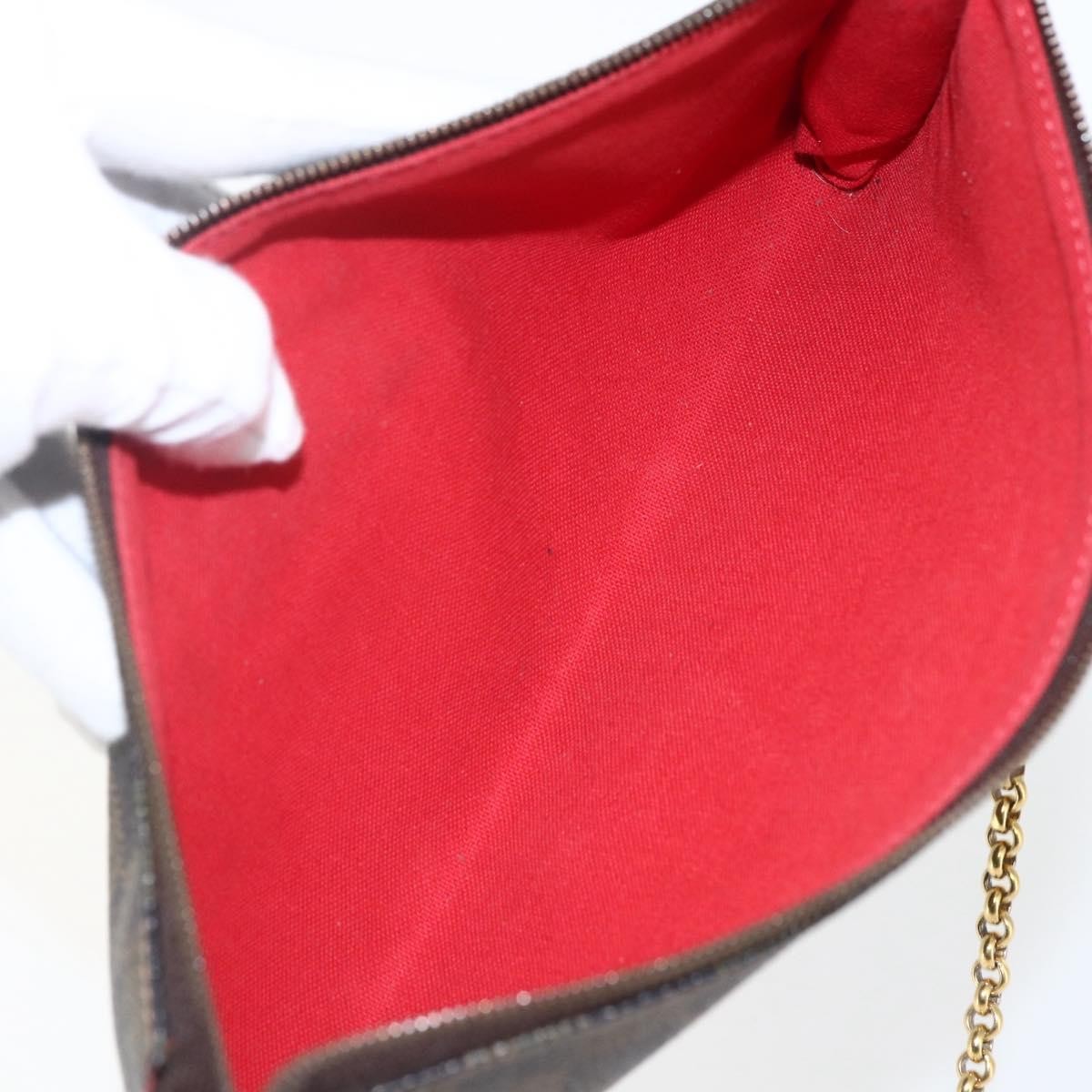 Louis Vuitton Sophie Damier Ebene, Brown, Canvas, Clutch