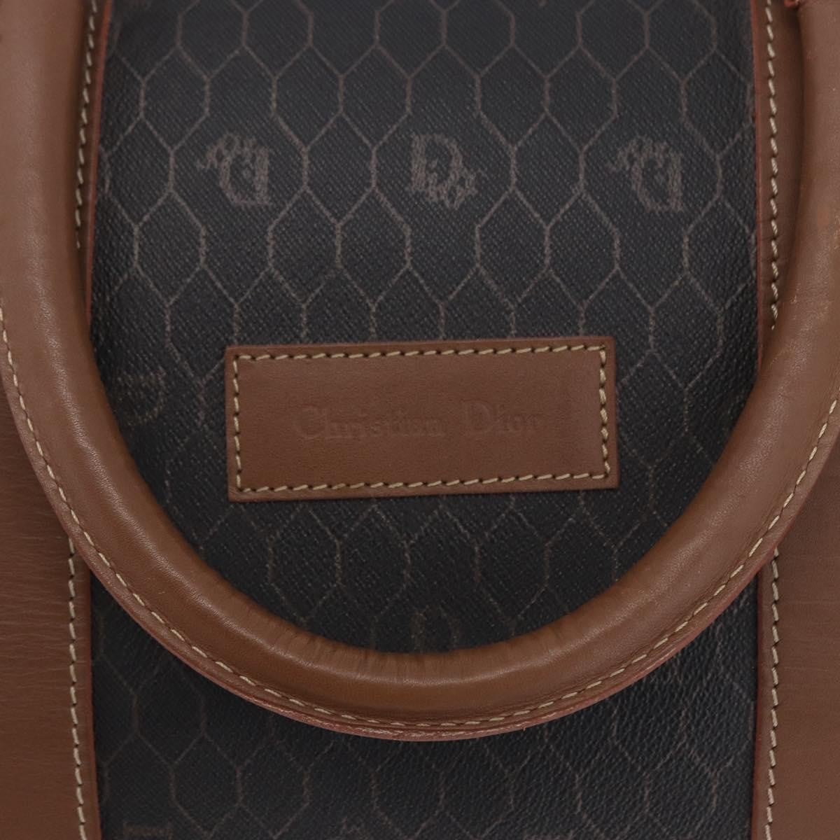 Christian Dior Vintage Honeycomb Boston Canvas and Leather, Black, Canvas, Travel Bag