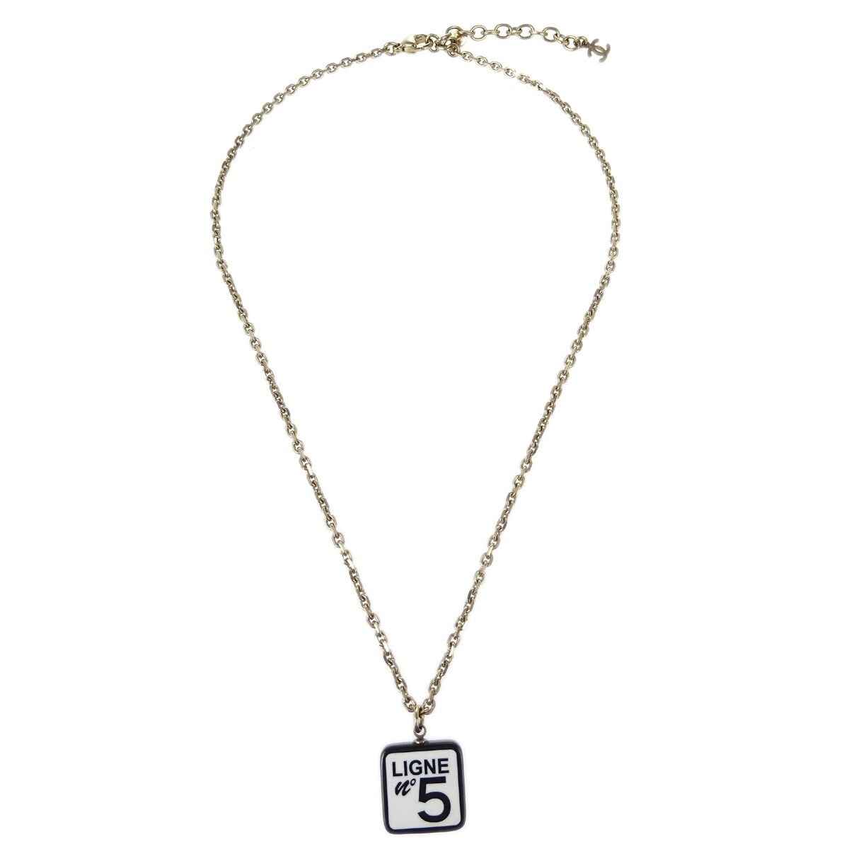 Chanel CC No.5 Pendant Metal, Gold, Gold Plated, Necklace