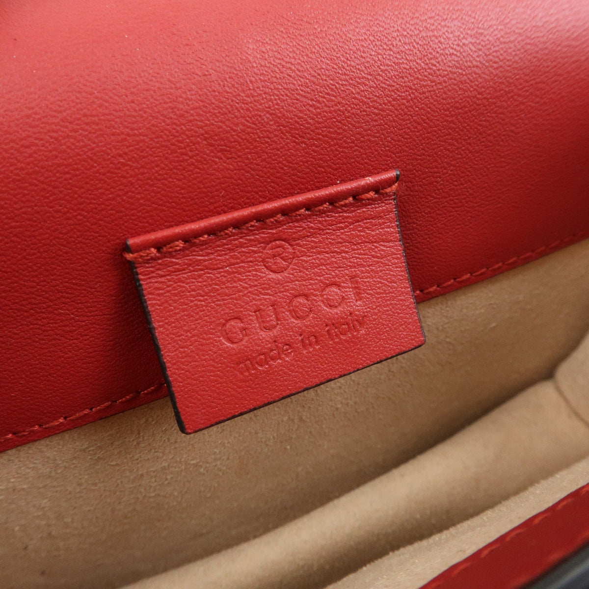 Gucci Sylvie Chain Leather, Red, Leather, Shoulder Bag