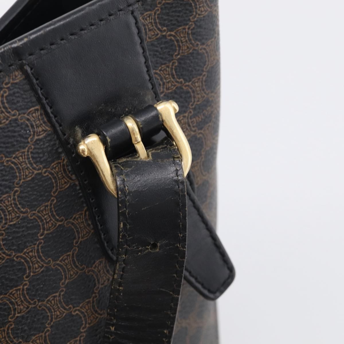Celine C Macadam Tote PVC leather/ Macadam canvas, Black, Canvas, Shoulder Bag