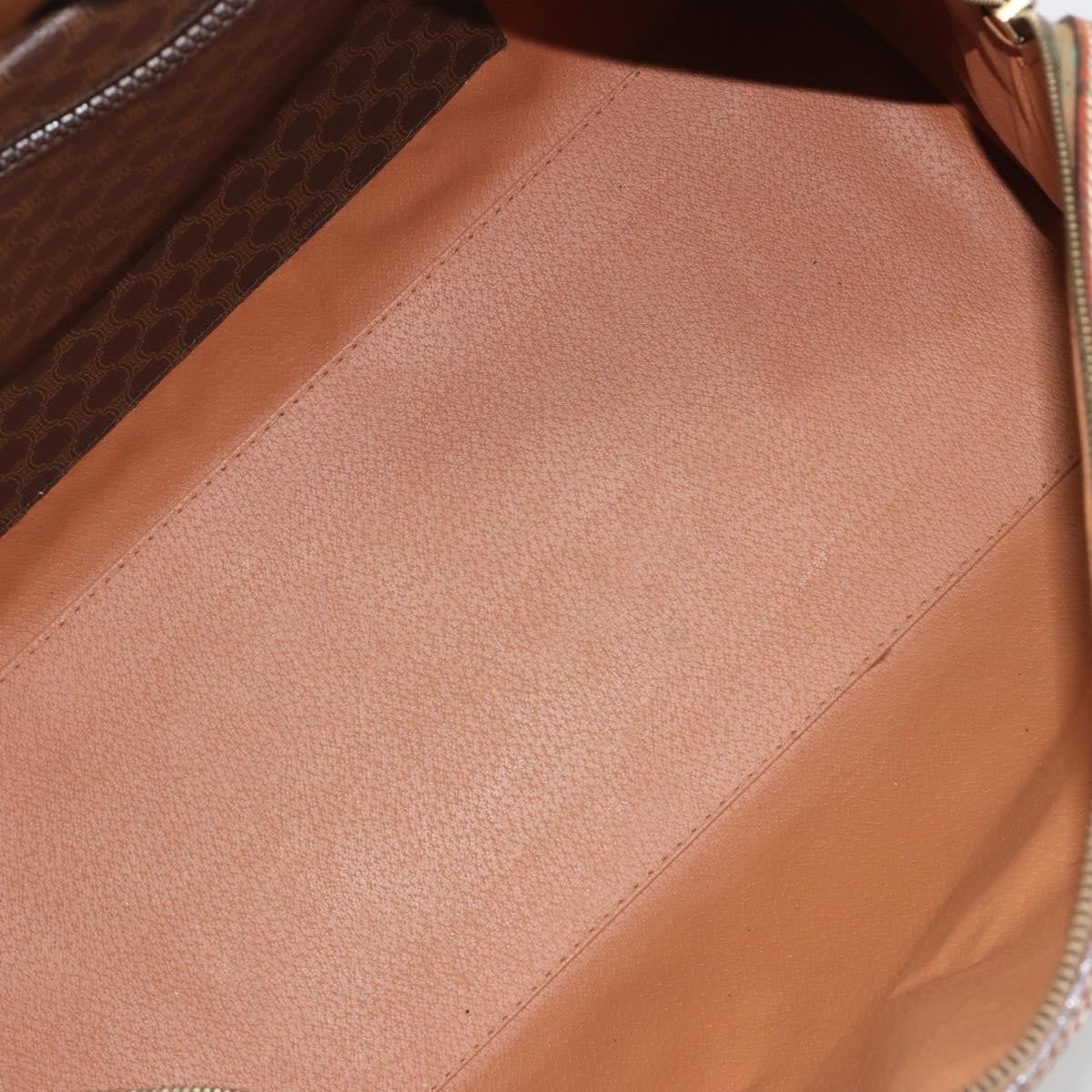 Celine Vintage Duffle Macadam Coated Canvas, Brown, Canvas, Handbag