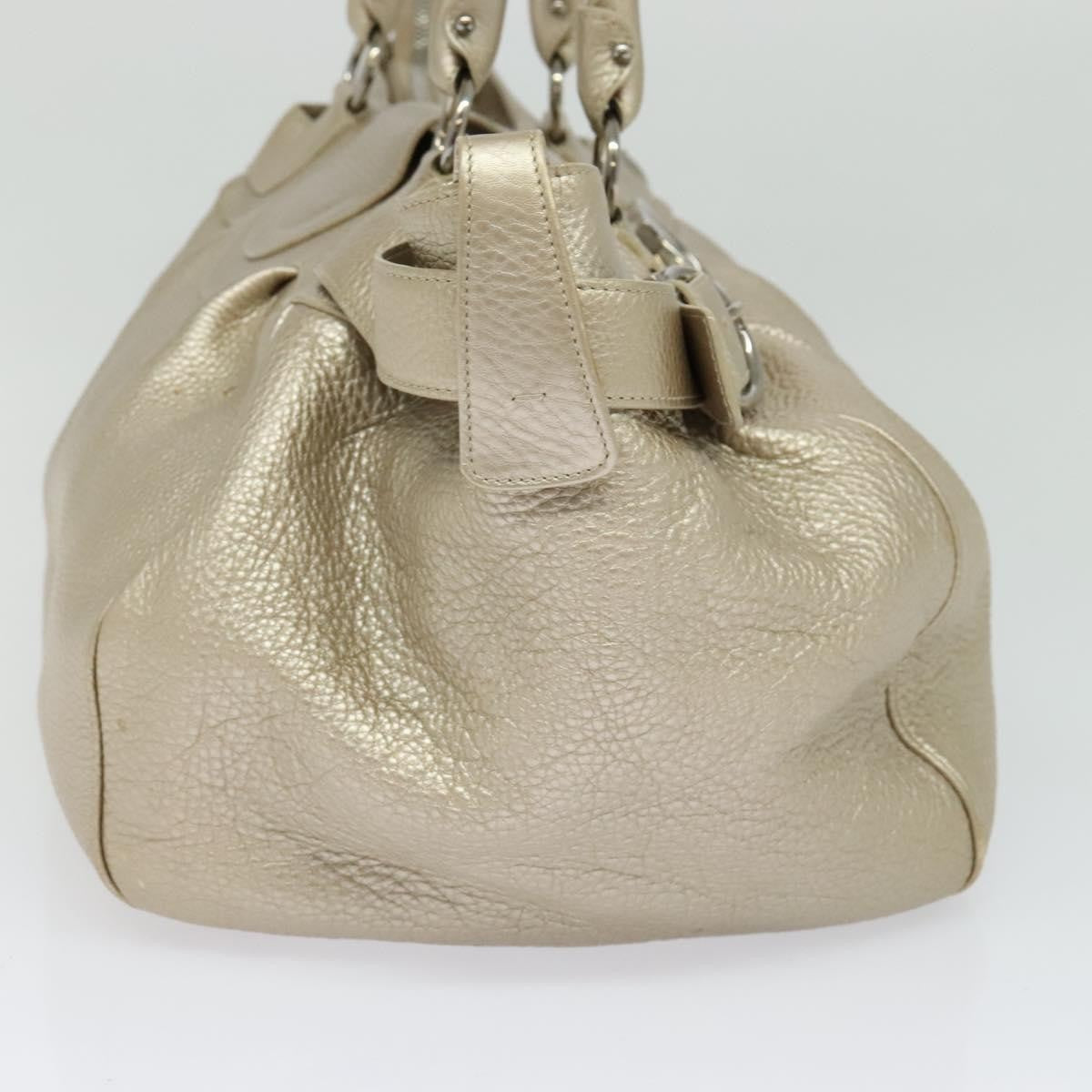 Salvatore Ferragamo Gancini Tote Leather, Silver, Leather, Tote Bag