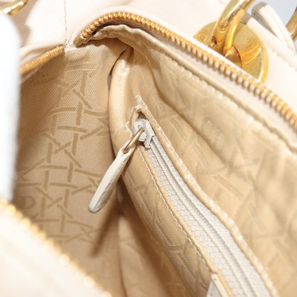 Christian Dior Lady Dior Cannage Quilt Lambskin, White, Leather, Handbag