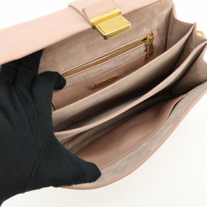 Miu Miu Madras Convertible Compartment Top Handle Leather, Pink, Leather, Handbag