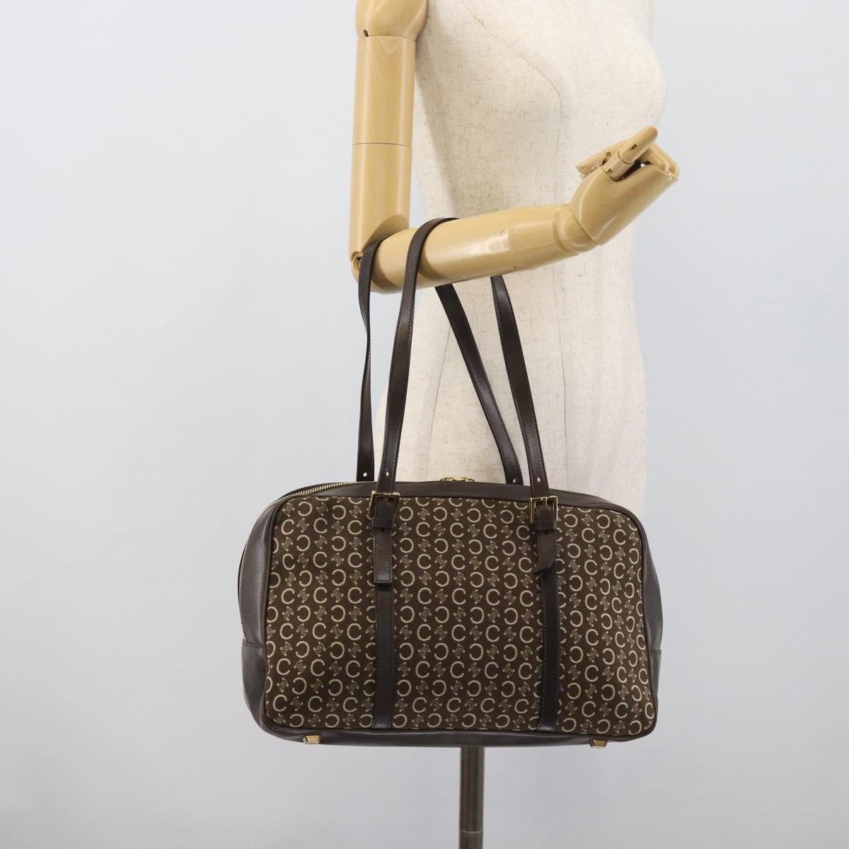 Celine C Macadam Canvas and Leather, Brown, Canvas, Handbag
