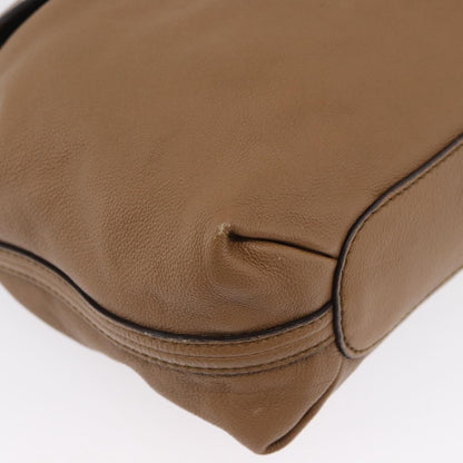 Chloe Elsie Convertible Satchel Leather, Brown, Leather, Handbag