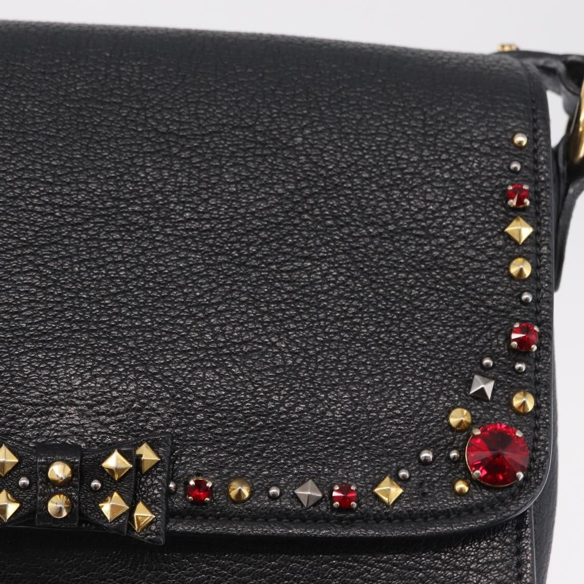 Miu Miu Shoulder Leather, Black, Leather, Shoulder Bag