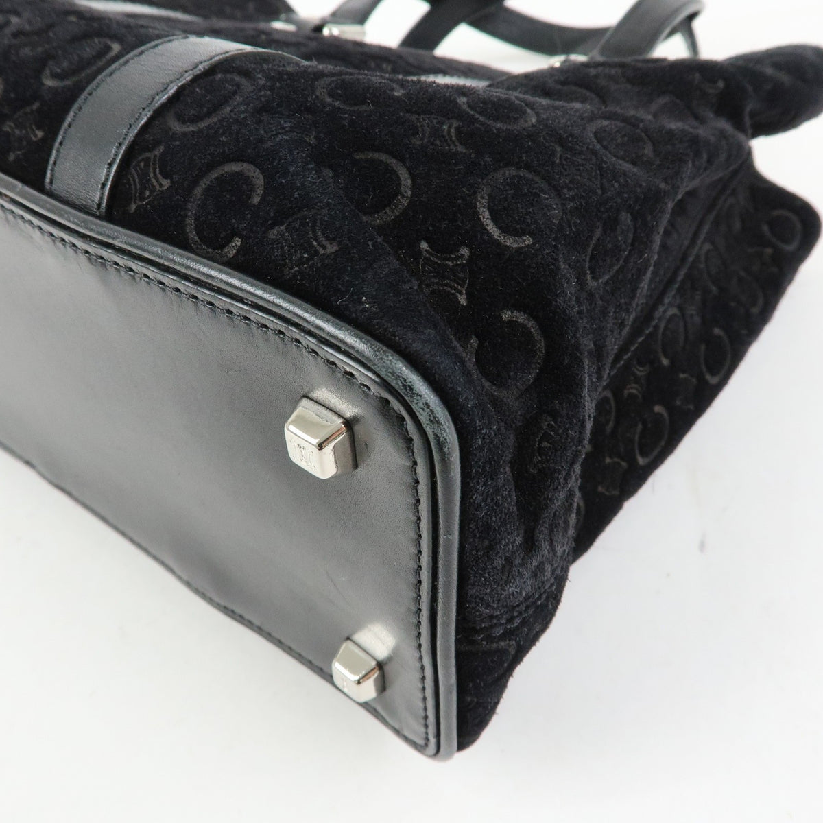 Celine C Macadam Tote PVC leather/ Macadam canvas, Black, Suede, Shoulder Bag