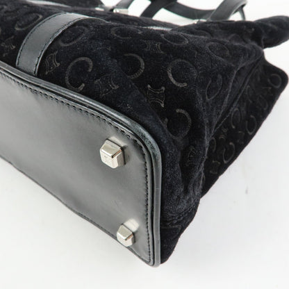 Celine C Macadam Tote PVC leather/ Macadam canvas, Black, Suede, Shoulder Bag