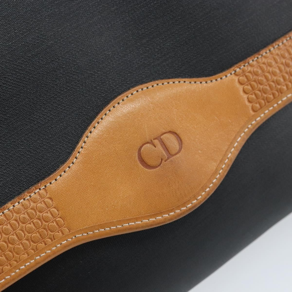 Christian Dior CD Shoulder bag Canvas and Leather, Black, Canvas, Shoulder Bag