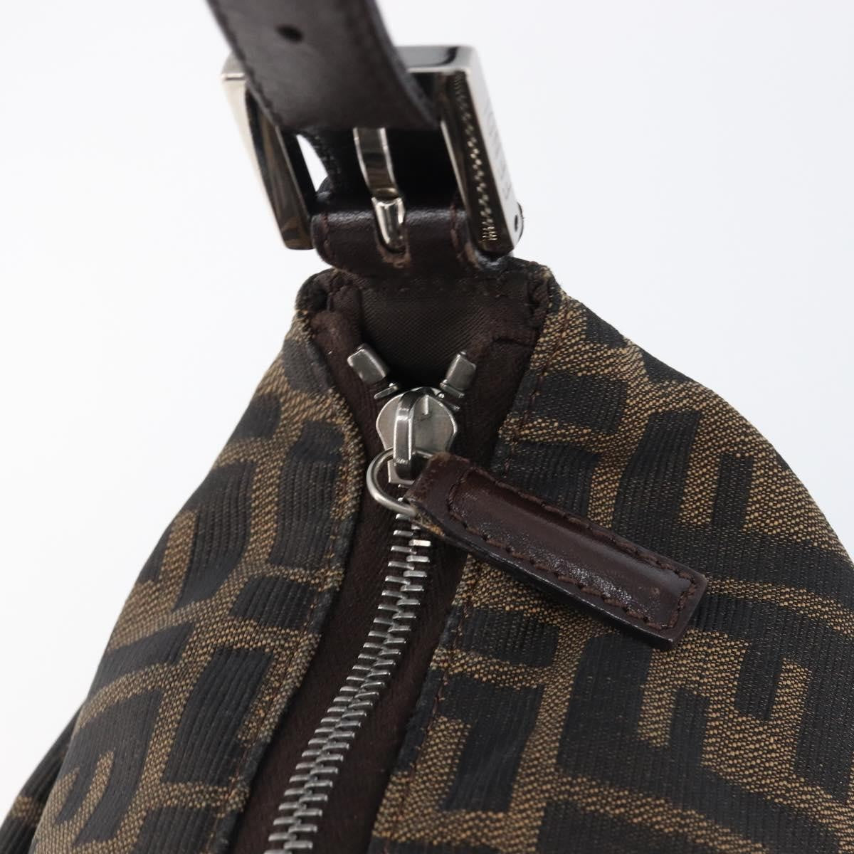 Fendi Logo Zucca Zucca, Brown, Canvas, Shoulder Bag