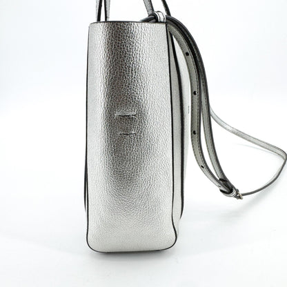 Balenciaga Everyday Patent, Silver, Leather, Tote Bag