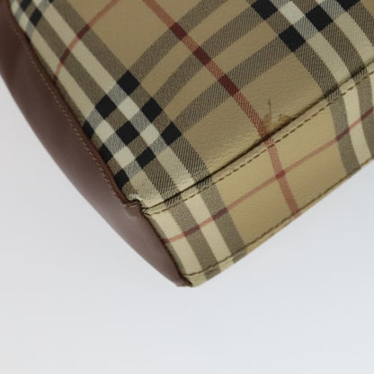 Burberry Shoulder Haymarket Coated Canvas, Beige, PVC, Shoulder bag