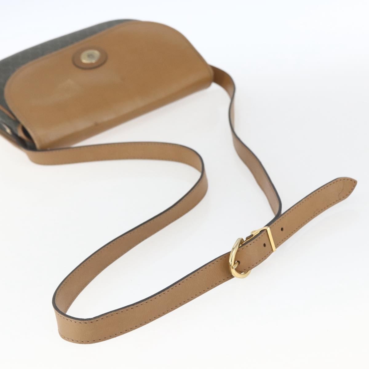 Christian Dior Vintage Honeycomb Flap Canvas and Leather, Khaki, Canvas, Shoulder Bag