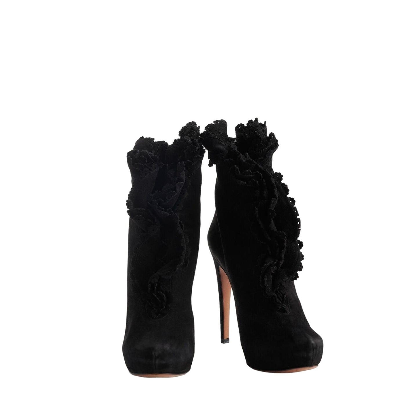 Alaia Boots 8 US Black Suede Lace Up