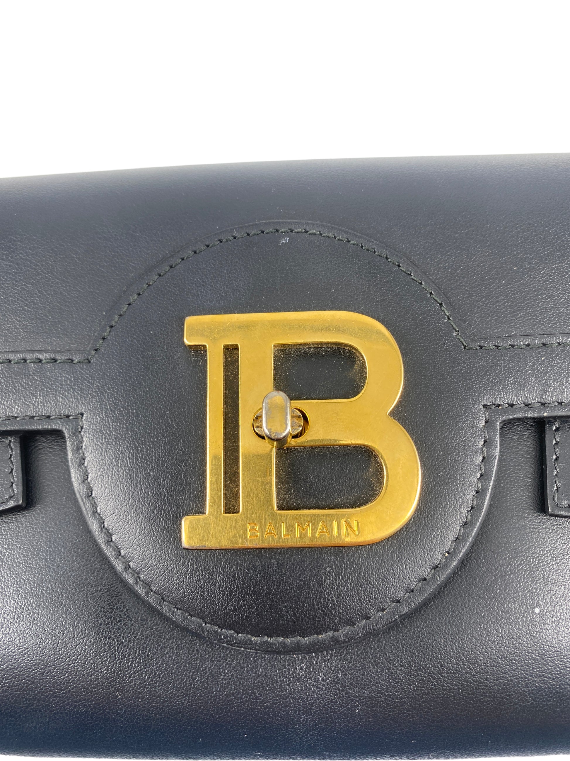 Balmain B-Buzz Leather, Black, Leather, Shoulder Bag