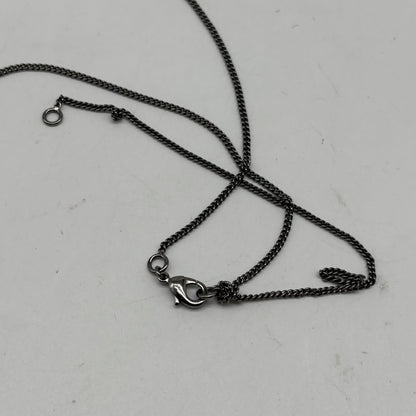Chanel CC Heart Pendant Metal and Crystal Embellished Resin, Silver, Silver, Necklace