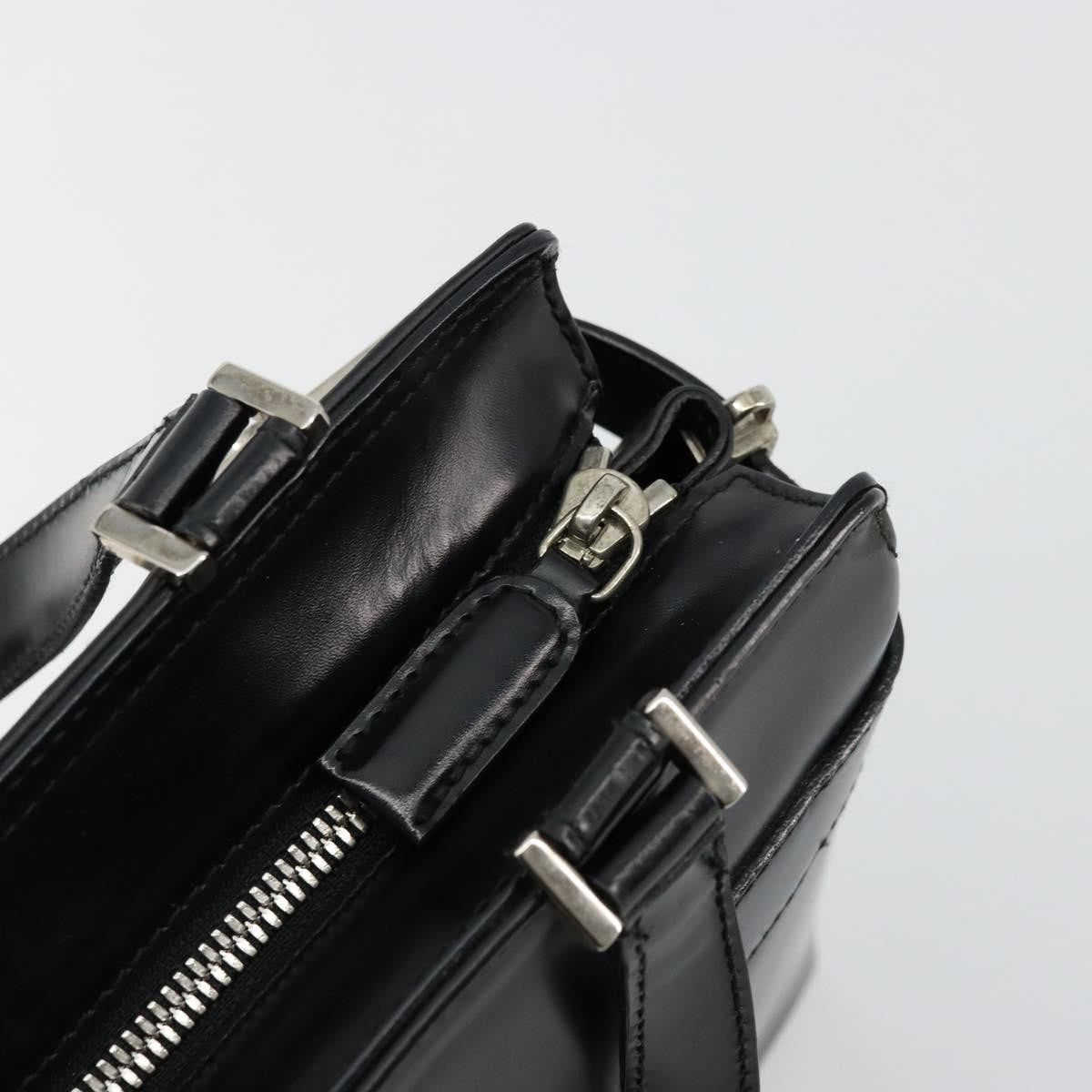 Salvatore Ferragamo Double Gancini Side Buckle Leather, Black, Leather, Tote Bag