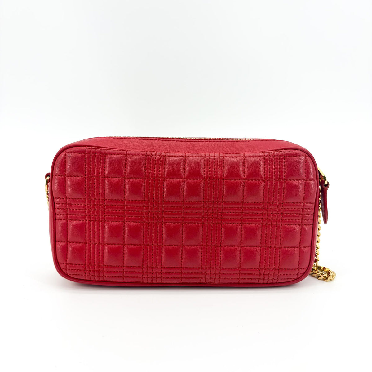 Burberry TB Camera Quilted Leather, Gold, Leather, Shoulder Bag