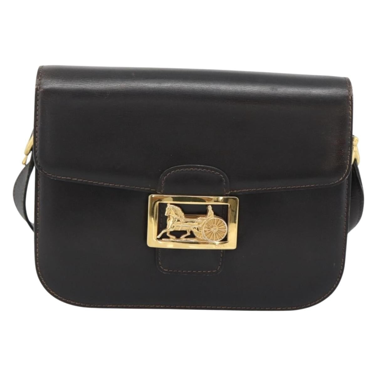 Celine Horse Carriage Leather, Brown, Leather, Shoulder Bag