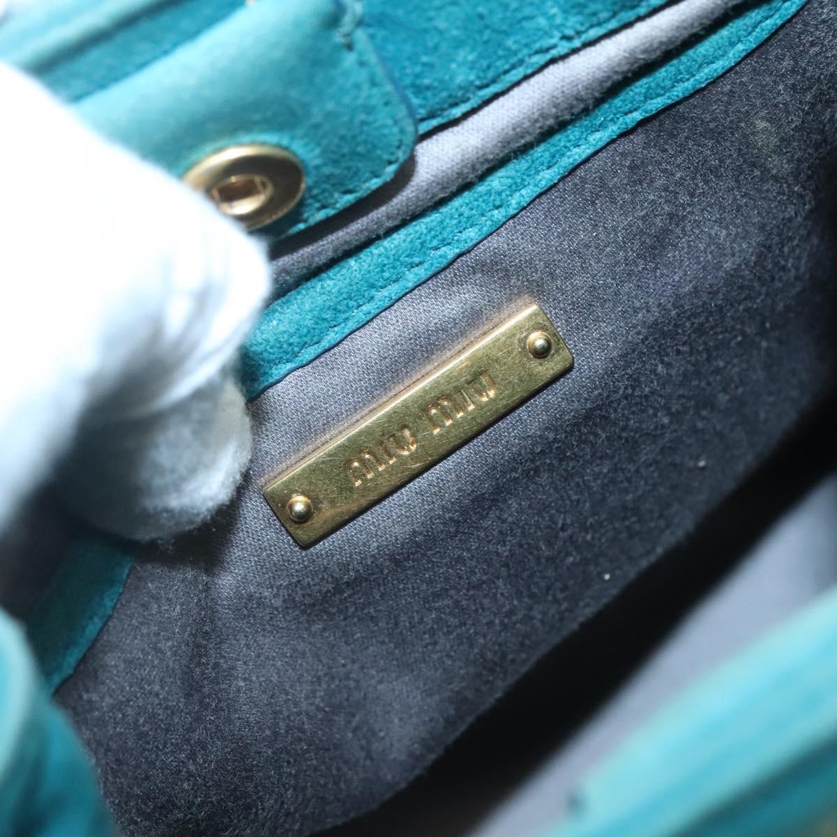 Miu Miu Shoulder Bag Suede leather, BLUE, SUEDE, Shoulder bag