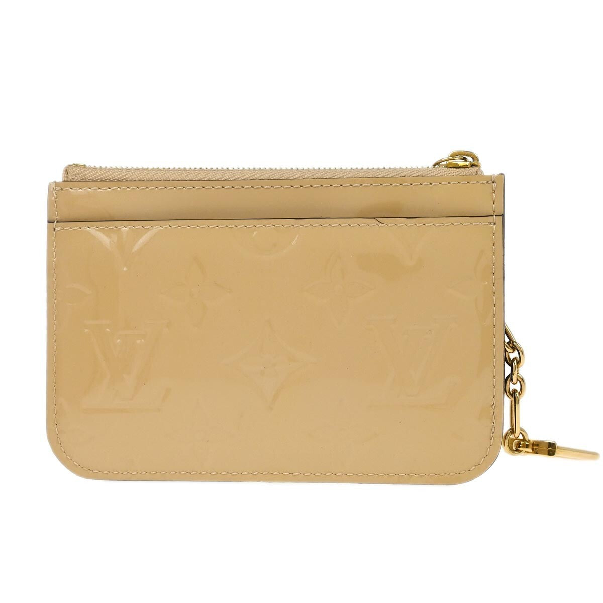 Louis Vuitton Pochette clés NM Monogram Vernis Patent Leather, Beige, Patent Leather, Wallet