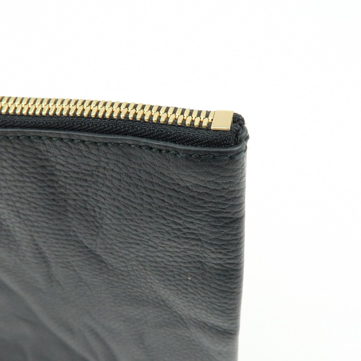 Gucci Bamboo Zip Pouch (Outlet) Leather, Black, Leather, Clutch