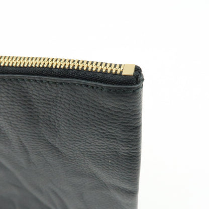 Gucci Bamboo Zip Pouch (Outlet) Leather, Black, Leather, Clutch