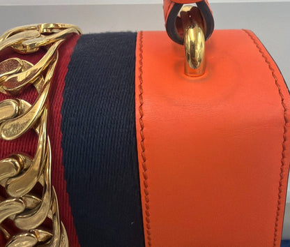 Gucci Sylvie Leather, Orange, Leather, Handbag