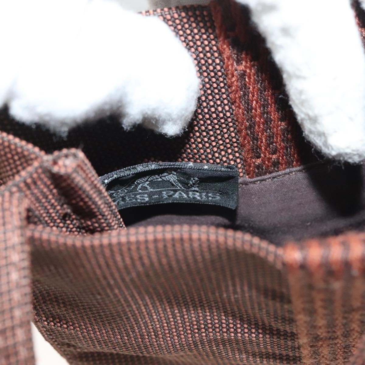 Hermes Herline Canvas, Brown, Canvas, Crossbody Bag