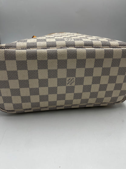 Louis Vuitton Neverfull Tote Damier, White, Canvas, Handbag