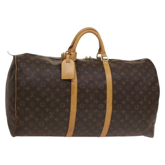 Louis Vuitton Keepall Bag Monogram Canvas, BROWN, CANVAS, Travel bag