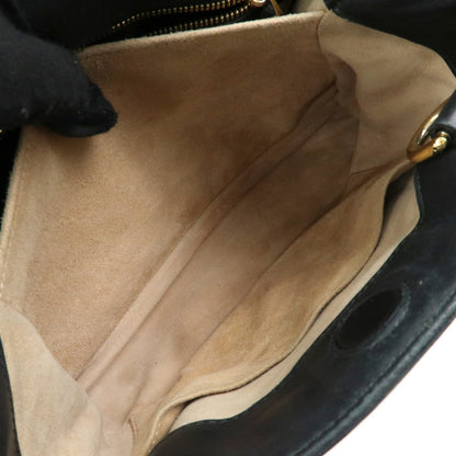 Gucci Sylvie Top Handle Leather, Black, Leather, Handbag