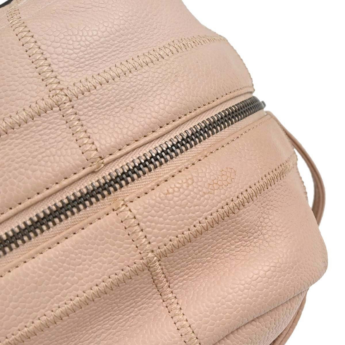 Chanel Square Stitch Bowler Quilted Calfskin, Pink, Leather, Shoulder Bag