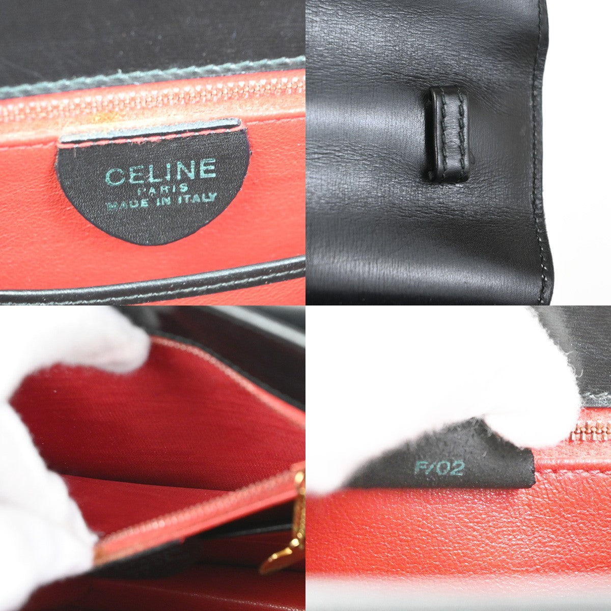 Celine Vintage Leather, Black, Leather, Shoulder Bag