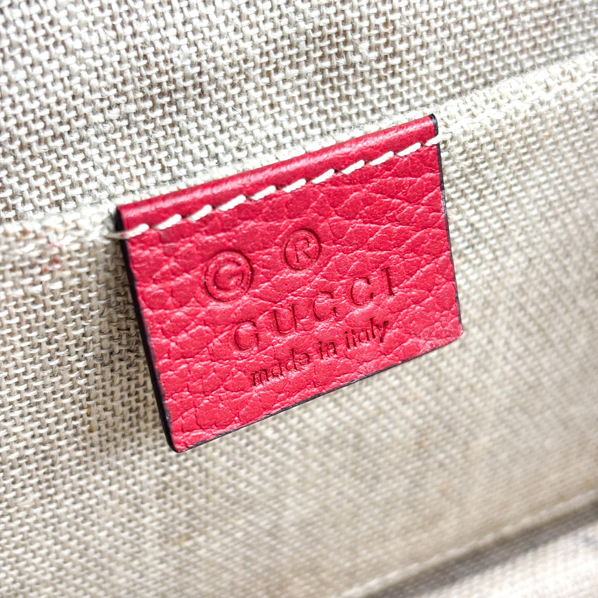 Gucci Interlocking Leather, Red, Leather, Shoulder Bag