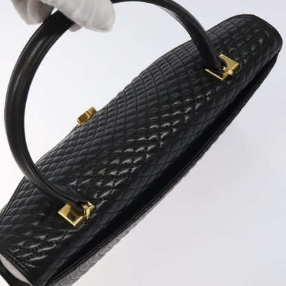 Bally Vintage Quilted Leather, Black, Leather, Handbag