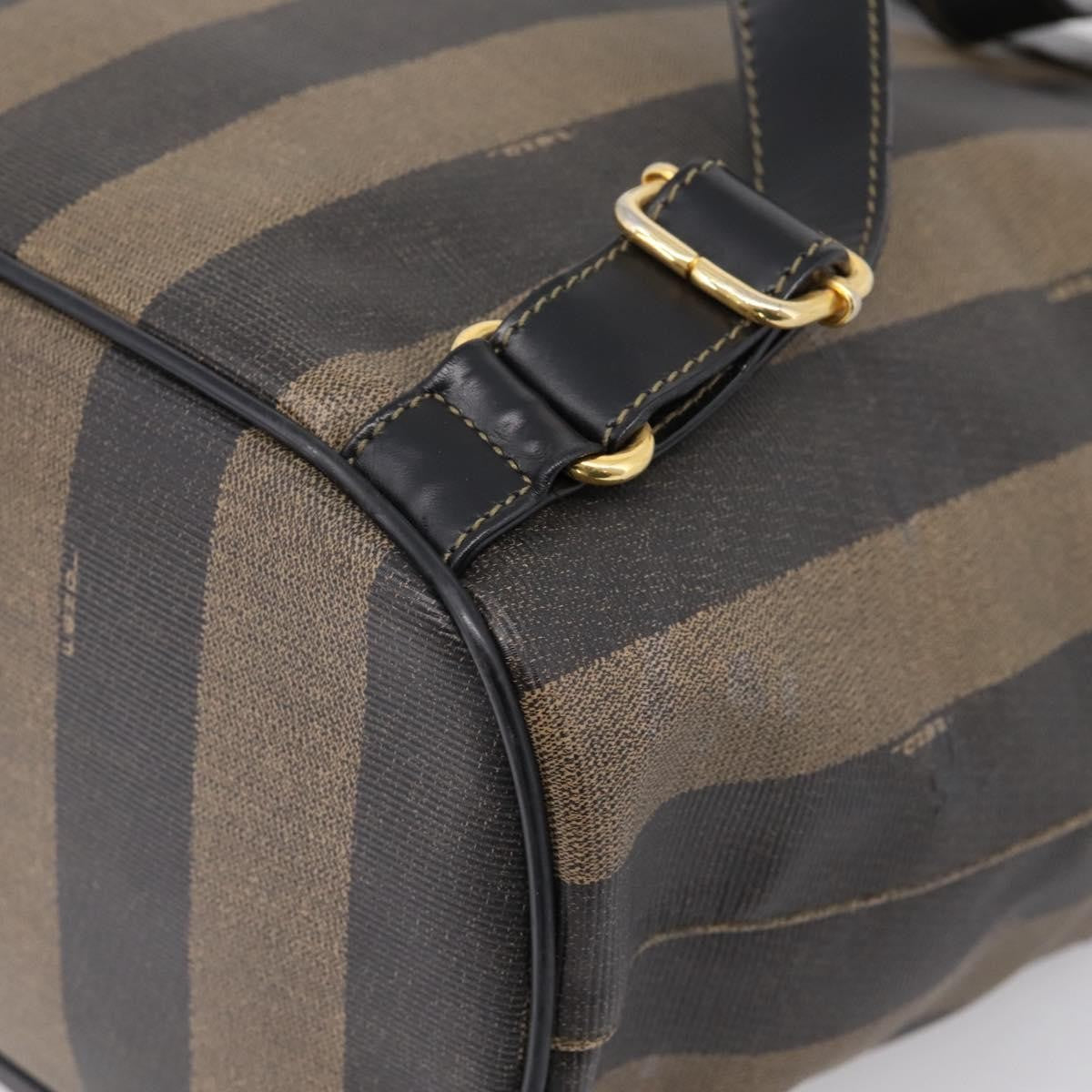 Fendi Vintage Pequin Logo Coated Canvas, Brown, Canvas, Backpack
