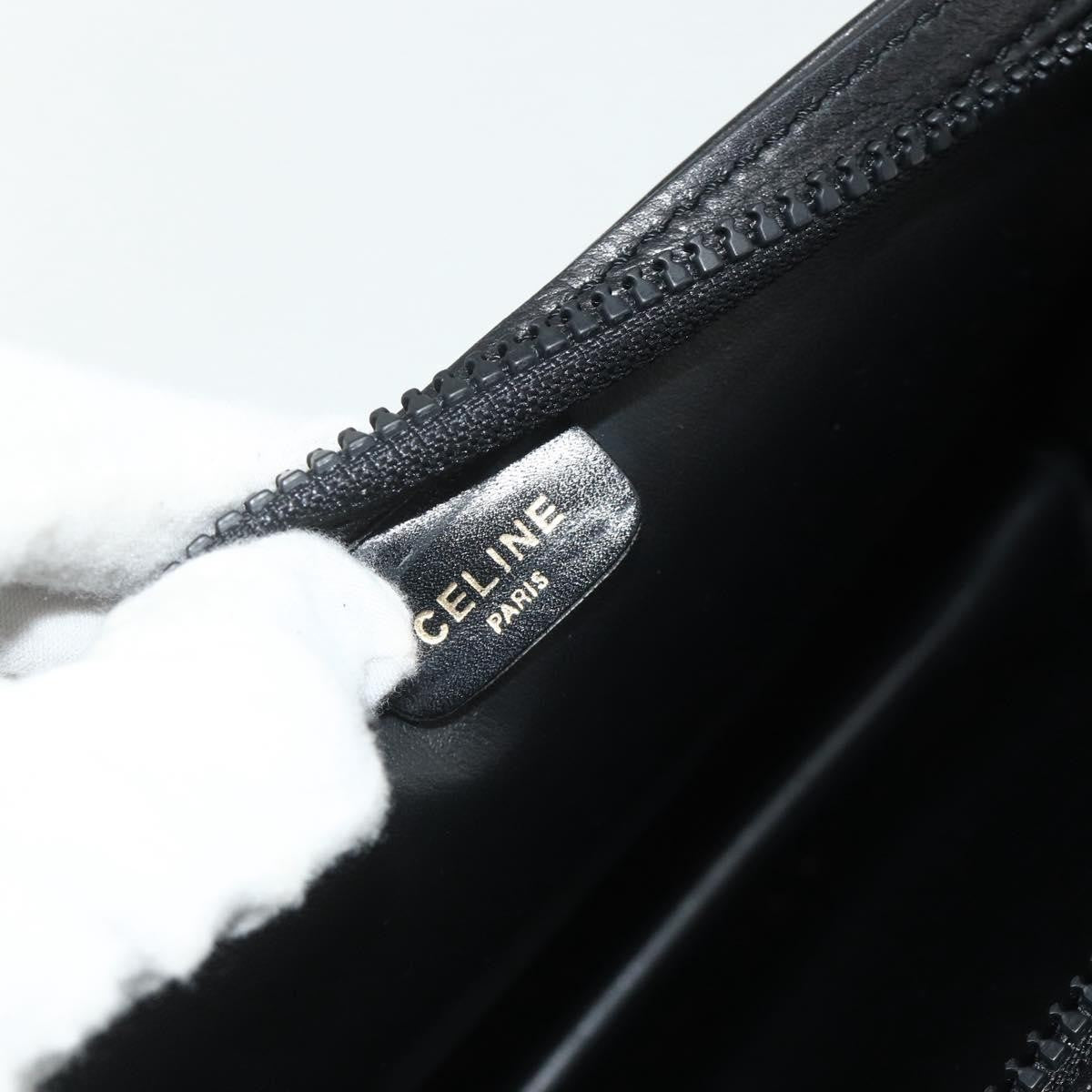 Celine Zip Clutch Leather, Black, Leather, Clutch