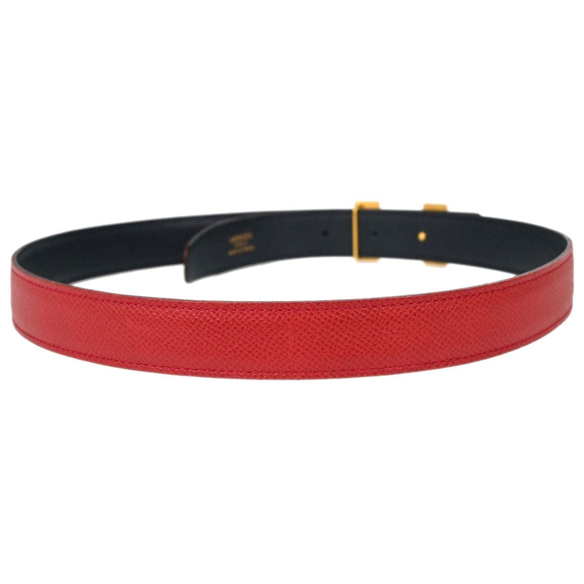 Hermes Constance Reversible Belt Leather, Red, Leather, Belt