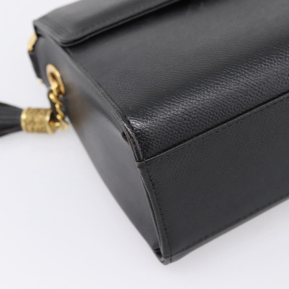 Valentino Garavani VLogo Leather, Black, Leather, Shoulder Bag