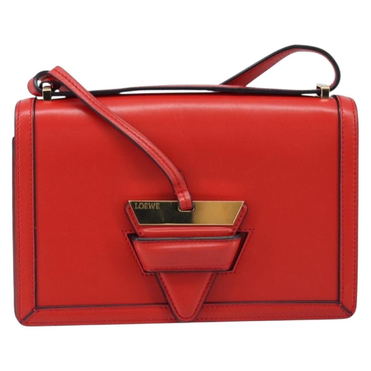 Loewe Barcelona Leather, Red, Leather, Shoulder Bag